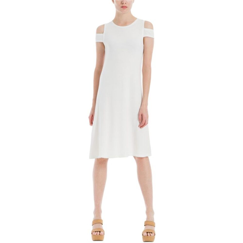 Max Studio London Womens Eyelet Shift Dress, White, S, DM